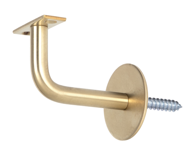 TC100 PVD Brushed Brass Handrail Bracket Flat Top