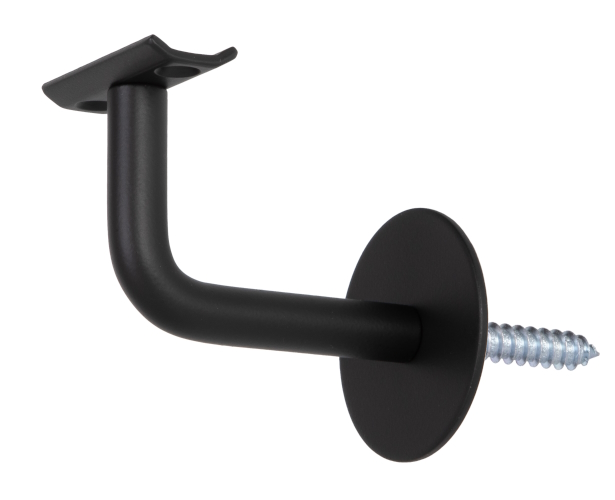 TC100  Matt Black Handrail Bracket Curved Top