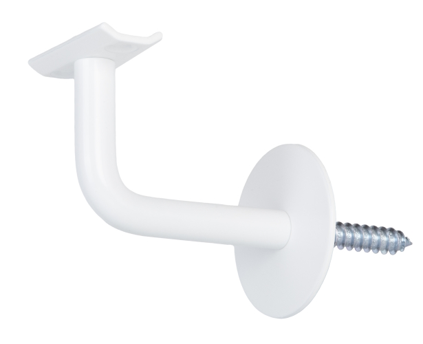 TC100 Satin White Handrail Bracket Curved Top