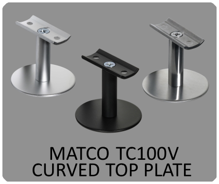 Matco VERTICAL Curved Top Plate handrail bracket range
