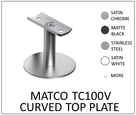 Matco VERTICAL Curved Top Plate handrail bracket range